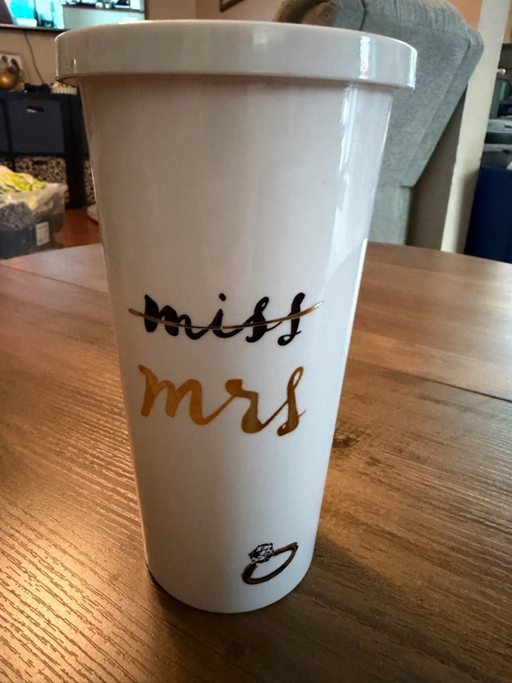 Kate Spade Miss to Mrs plastic tumbler